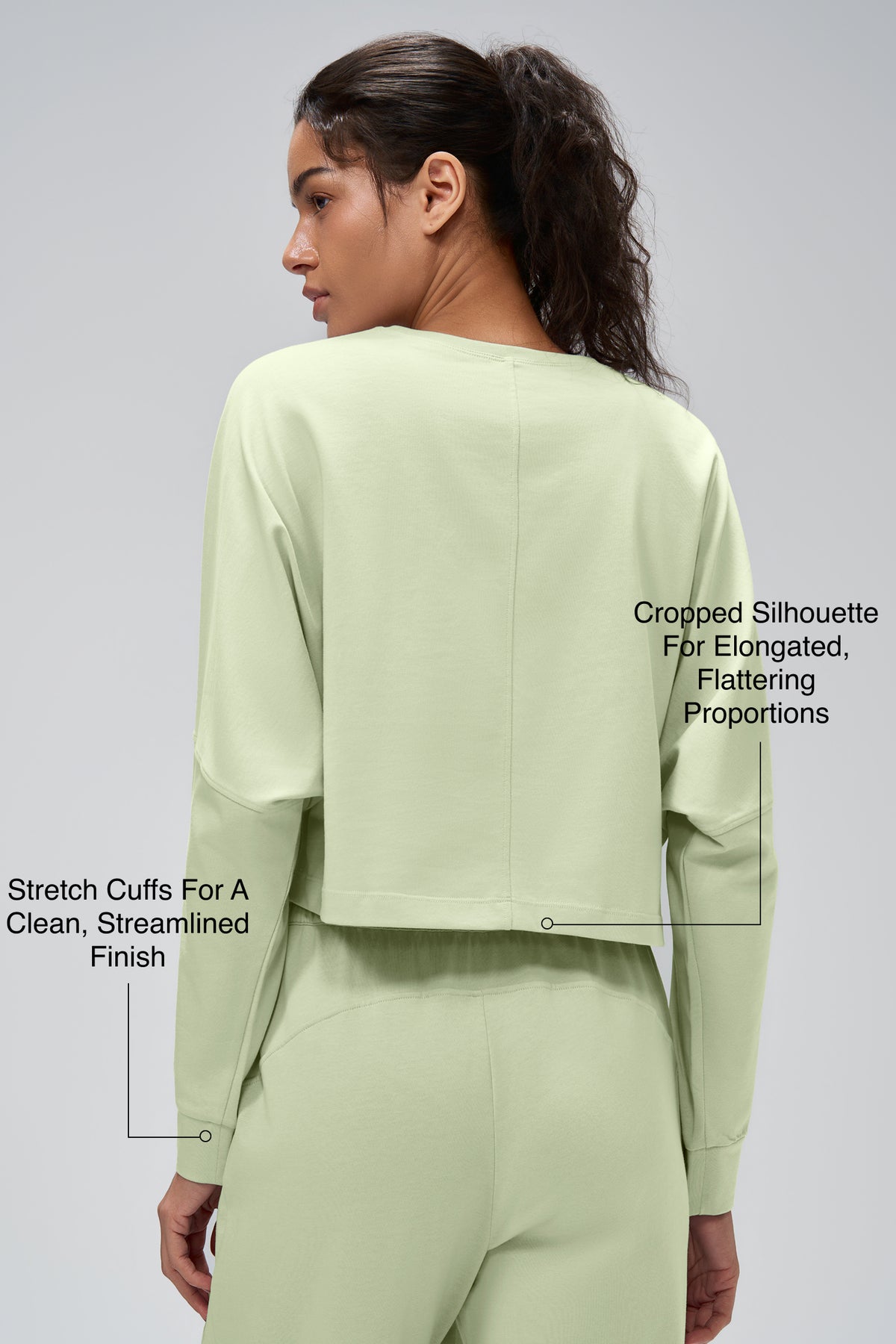 Anywhere™ Women's Cropped Batwing Sleeve Sweatshirt