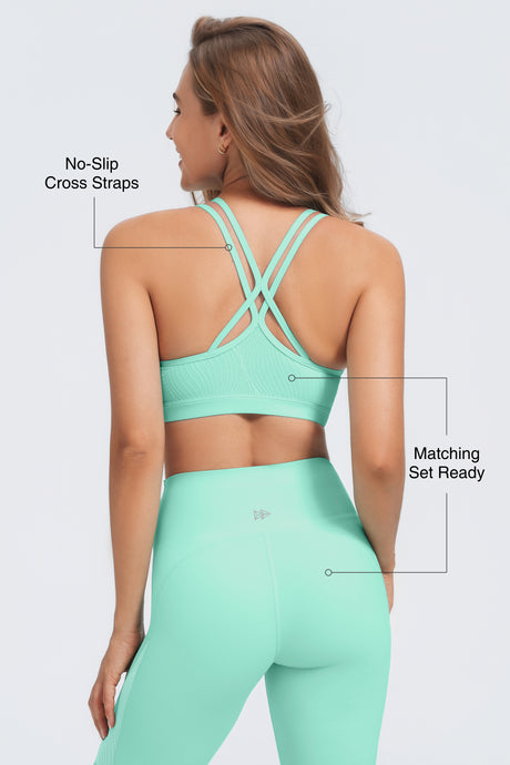 Anywhere™ No-Slip Crisscross Straps Removable Cups Yoga Bra | Women's Light Support Sports Bra Best For Yoga, HIIT