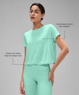 Anywhere Lightweight Soft Relaxed-Fit Cropped Training Tee | Women's Sports T-shirt