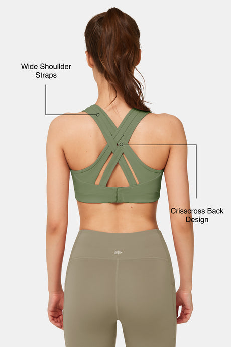 Reggiseno da corsa imbottito Power Cross Back | Reggiseno sportivo ad alto sostegno da donna