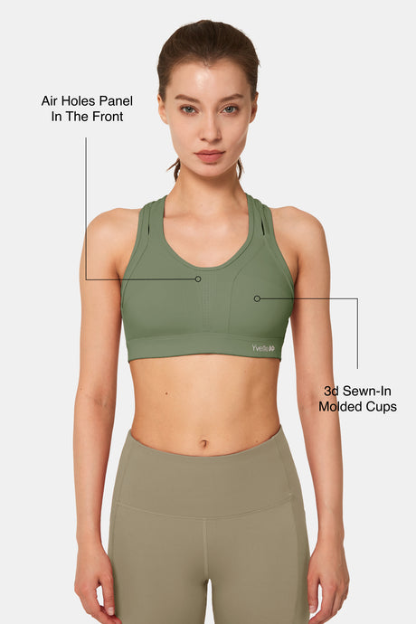 Reggiseno da corsa imbottito Power Cross Back | Reggiseno sportivo ad alto sostegno da donna