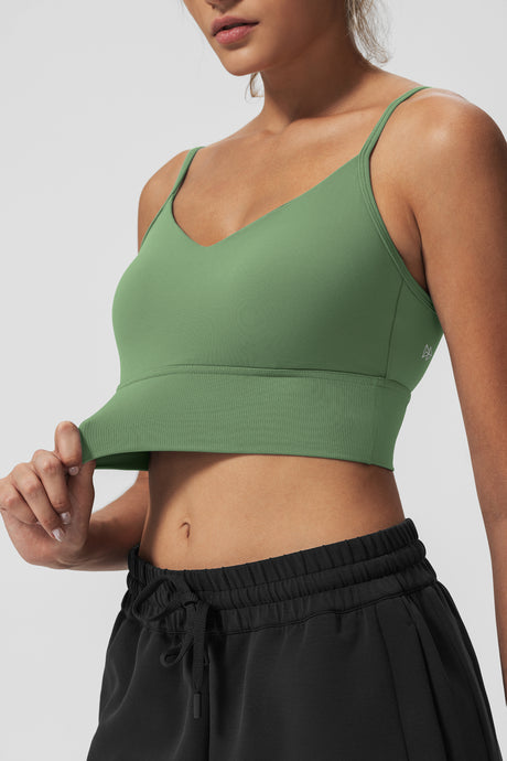 Echo Yoga-BH mit V-Ausschnitt, gerippt, gepolstert | Sport-BH mit leichter Unterstützung für Damen