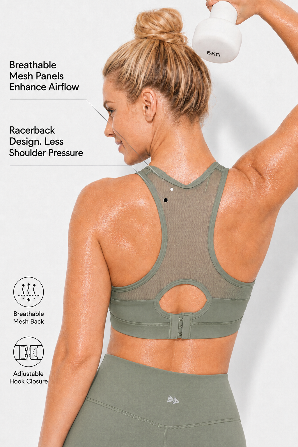 Shift™ Racerback Breathable Full-Coverage Running Bra | Women's High Support Sports Bra