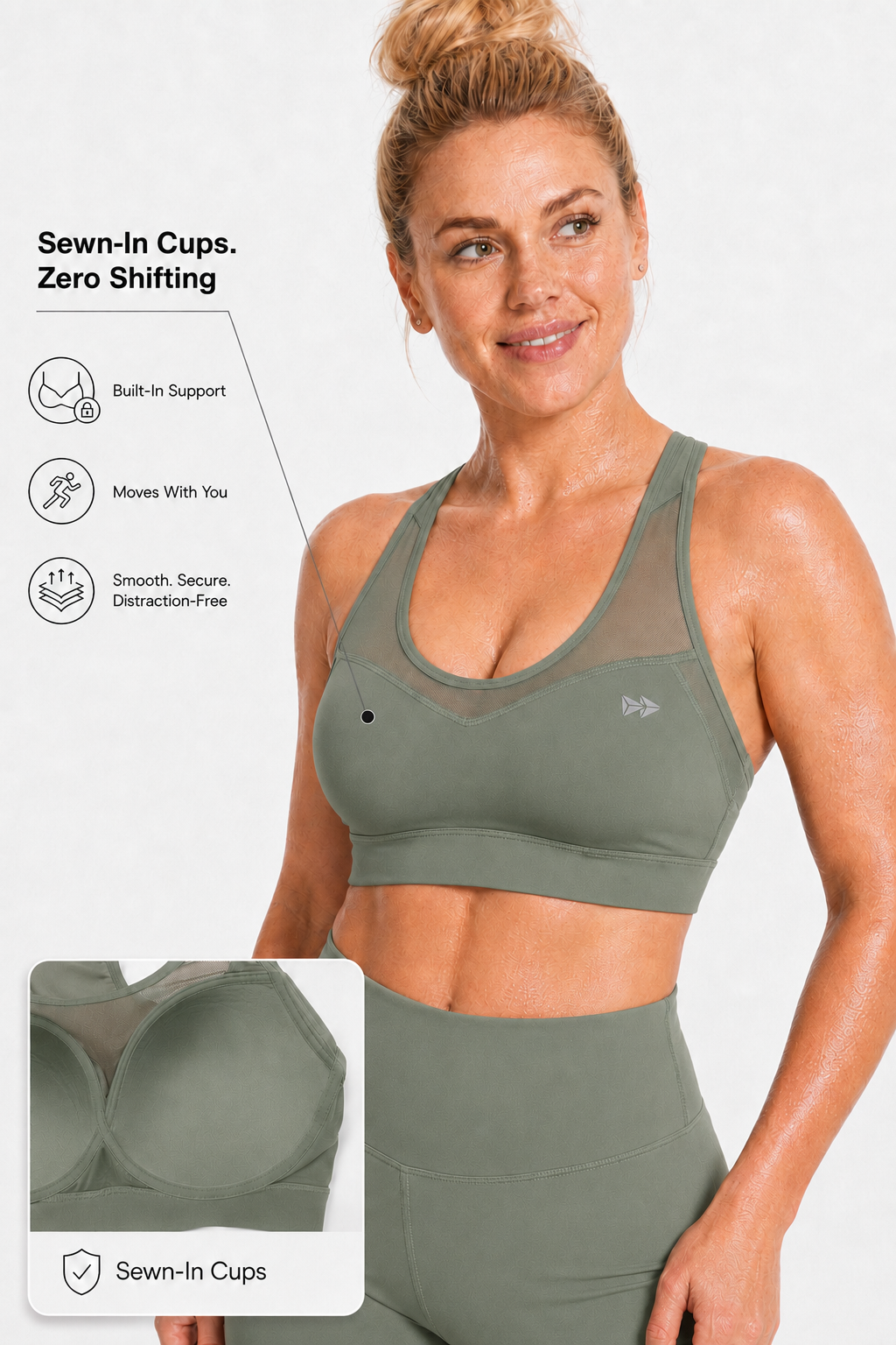 Shift™ Racerback Breathable Full-Coverage Running Bra | Women's High Support Sports Bra