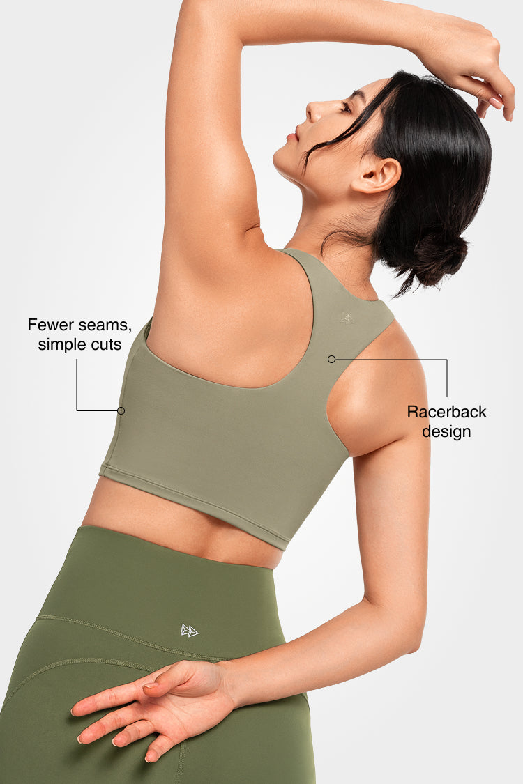 Reggiseno yoga imbottito con scollo a barchetta e spalline sottili | Reggiseno sportivo con supporto leggero da donna