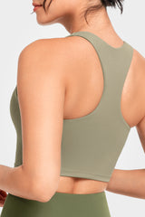 Reggiseno yoga imbottito con scollo a barchetta e spalline sottili | Reggiseno sportivo con supporto leggero da donna