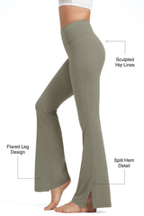 Pantalones acampanados de cintura alta con dobladillo dividido Anywhere | Pantalones de sujeción ligera para mujer