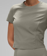 Echo Soft Breathable Cropped Workout Tee with Back Drawstring | Women's Sports T-shirt