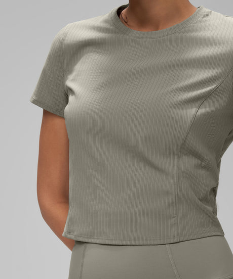 Echo™ Soft Breathable Cropped Workout Tee with Back Drawstring | Women's Sports T-shirt