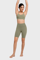 Reggiseno yoga imbottito con scollo a barchetta e doppie spalline | Reggiseno sportivo con supporto leggero da donna