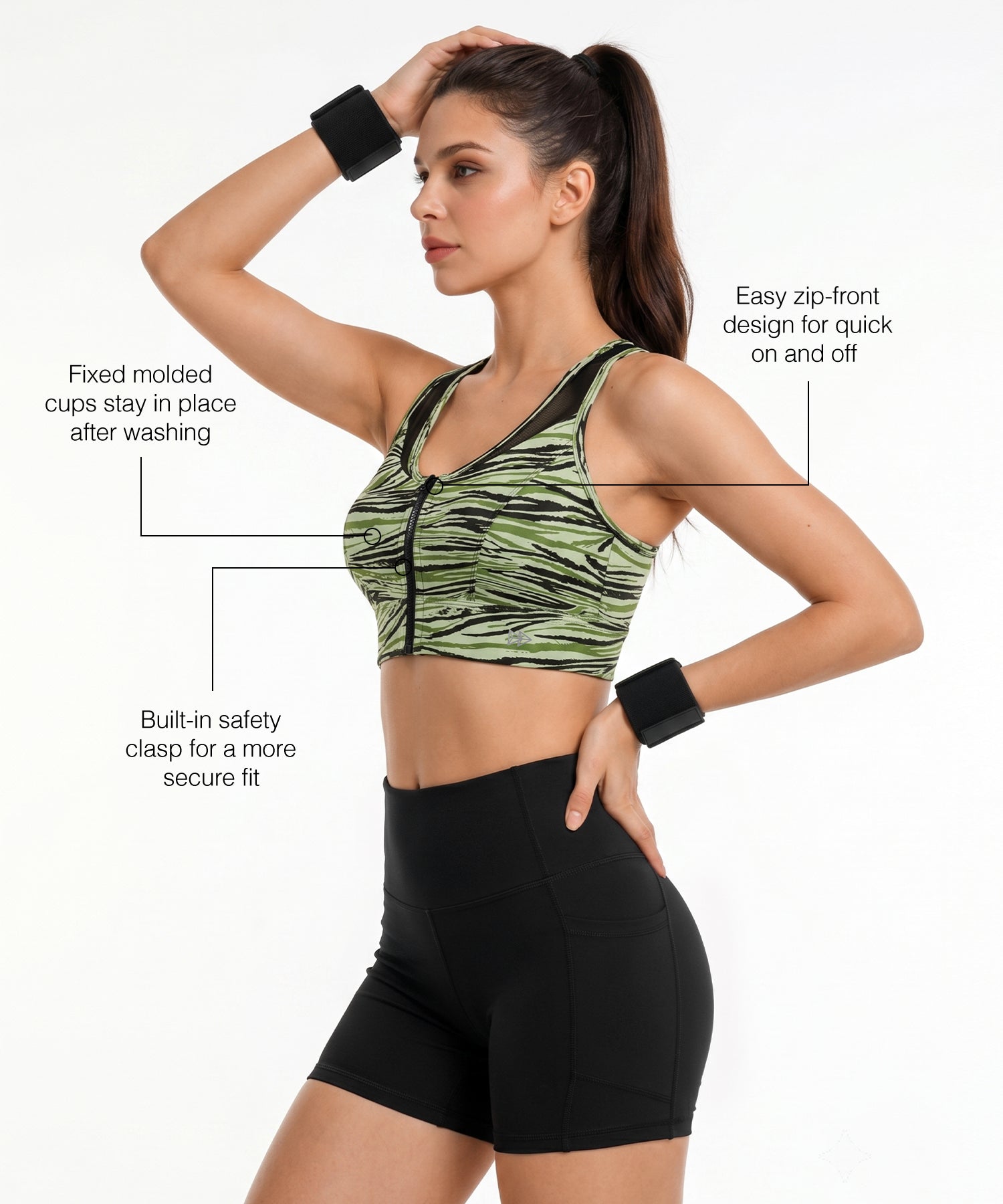 Power Zip-Front Secure High-Support Breathable Training Bra | High