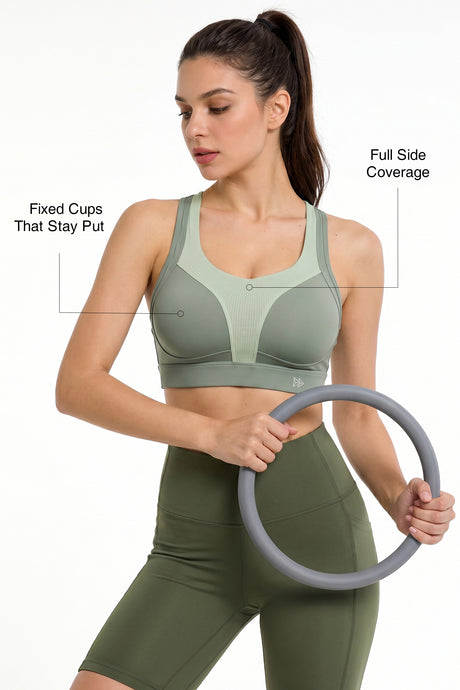 Power™ Breathable Racerback Fixed Cups High Impact Bra | Women's High Support Sports Bra