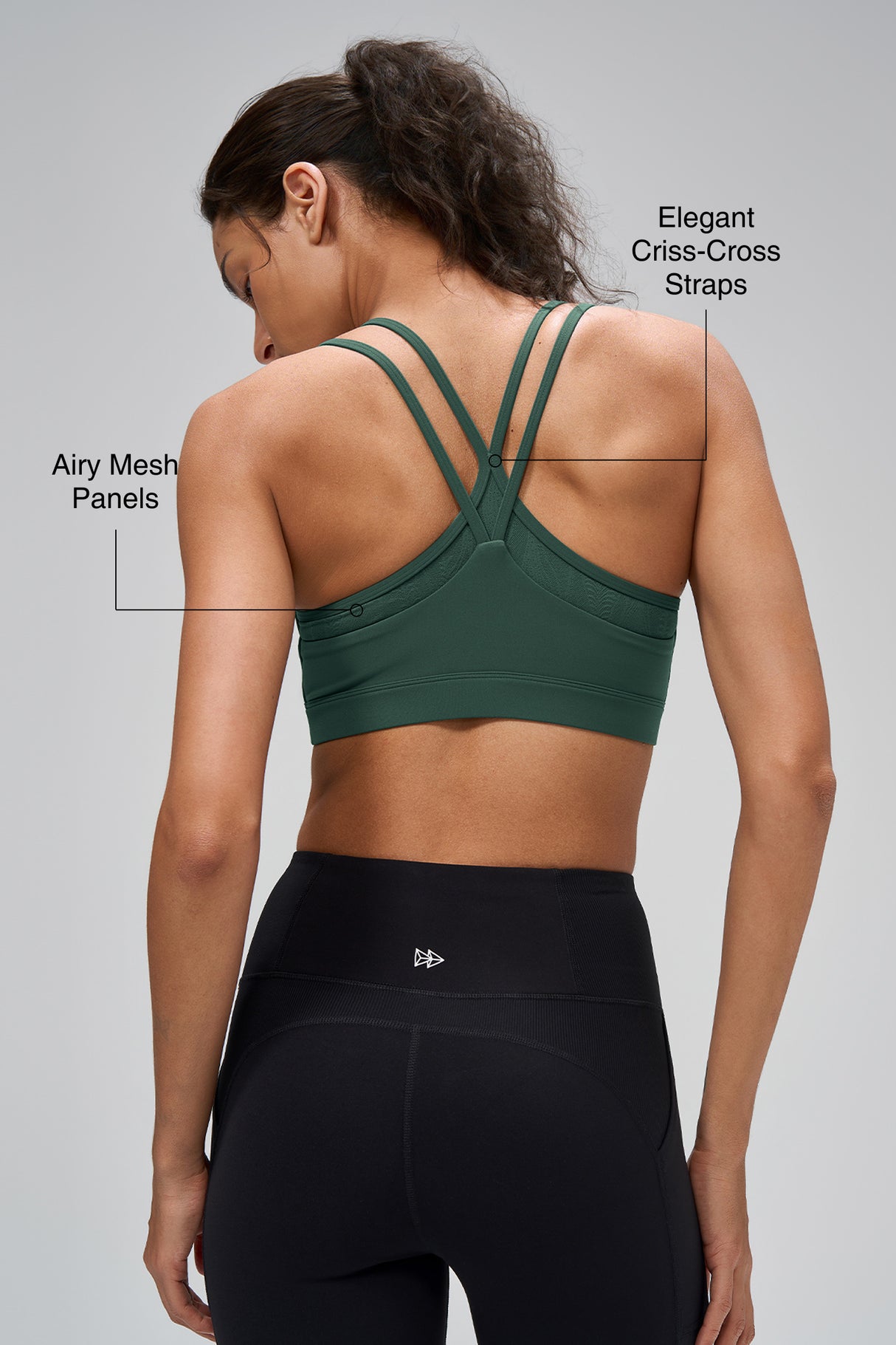 Anywhere™ Stretch Criss-Cross Mesh Yoga Bra| Women's Light Support Sports Bra