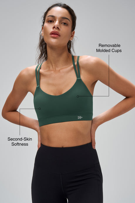 Anywhere™ Stretch Criss-Cross Mesh Yoga Bra| Women's Light Support Sports Bra
