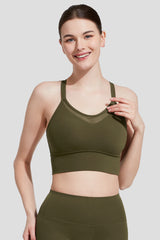 Shift™ Longline Mesh Strappy Padded Yoga Bra | Women's Light Support Sports Bra