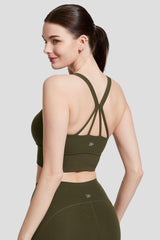 Shift™ Longline Mesh Strappy Padded Yoga Bra | Women's Light Support Sports Bra