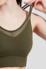 Shift™ Longline Mesh Strappy Padded Yoga Bra | Women's Light Support Sports Bra
