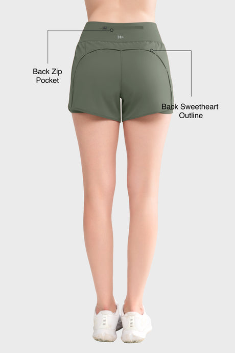 Shift Quick Dry Inner Mesh Workout Shorts mit Tasche 3,5'' | Damen Laufshorts