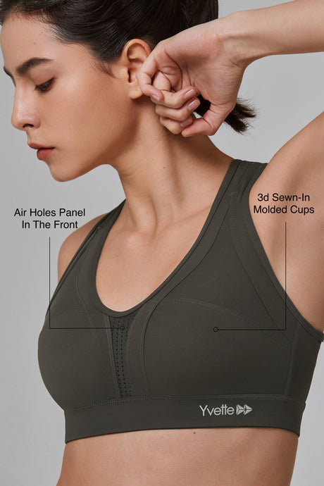 Power™ Cross Back Padded Running Bra | Women's High Support Sports Bra