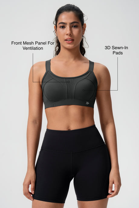 Power™ Adjustable Crisscross Padded Running Bra | Women's High Support Sports Bra