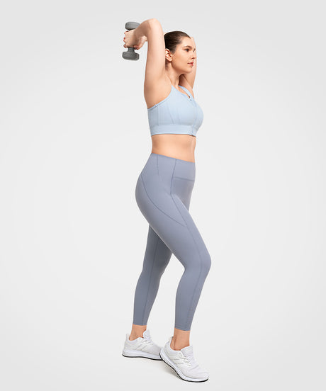 Echo Jacquard Mesh Zip Front Padded Running Bra | Women's High Support Sports Bra