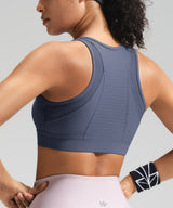 Power Front-Zip Mesh Racerback Löpar-BH | Sport-BH med högt stöd för kvinnor