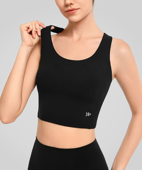 Anywhere Ribbed Contrast Hollow Out Yoga Bra| Women's Light Support Sports Bra