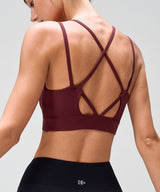 Sujetador de yoga con almohadillas fijas y espalda cruzada Anywhere | Sujetador deportivo de sujeción ligera para mujer