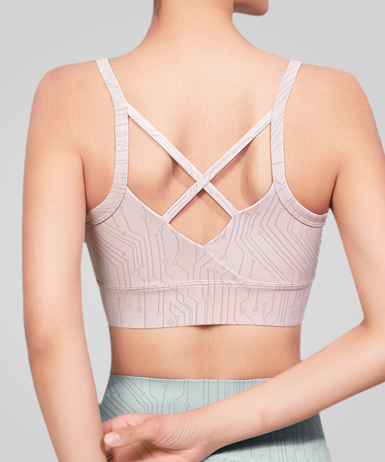 Anywhere V-neck Cross Thin Strap Yoga Bra| Women's Light Support Sports Bra