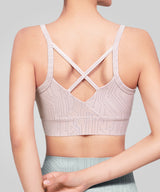 Anywhere V-neck Cross Thin Strap Yoga Bra| Women's Light Support Sports Bra
