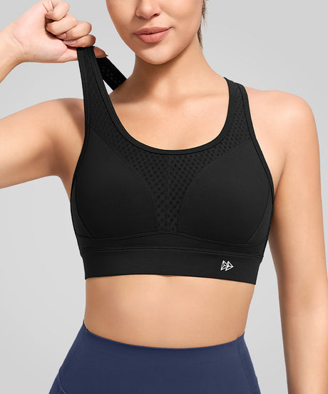Atmungsaktiver Power Butterfly Back Mesh-Lauf-BH | Sport-BH mit starkem Halt für Damen