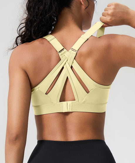 Power Adjustable Criss Cross Padded Running Bra | Women's High Support Sports Bra