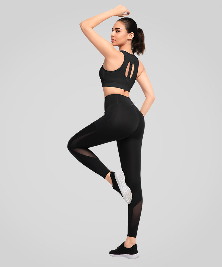 Power Back Adjustable Mesh Running Bra | Women's High Support Sports Bra