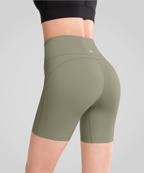Pantaloncini elasticizzati e morbidi Shift con doppia cucitura, 8" | Pantaloncini da corsa ad alto supporto da donna