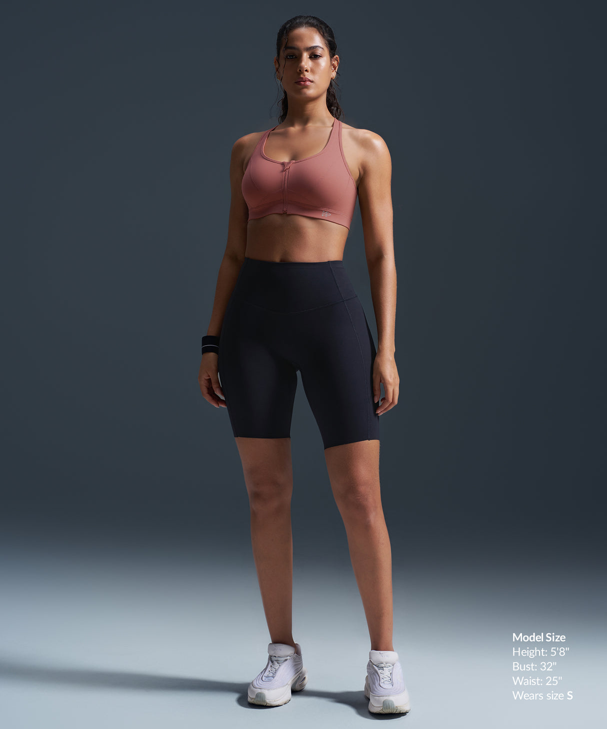 Enfold Zip Front Mesh Racerback Vadderad Löpar-BH | Sport-BH med Högt Stöd för Damer