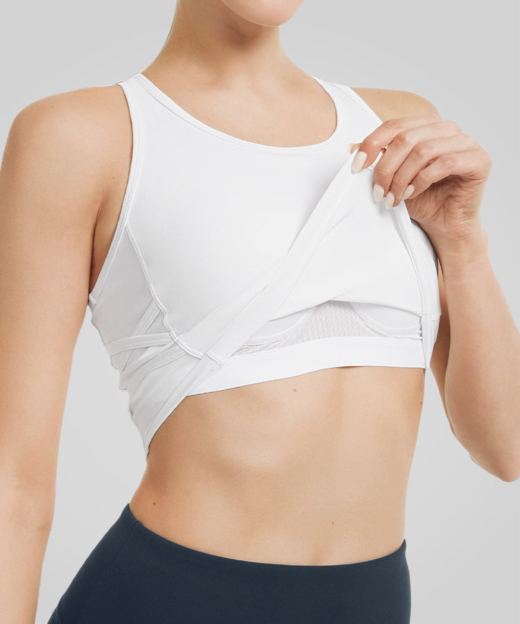 Nahtloser Yoga-BH mit Schnürung | Leicht stützender Sport-BH für Damen