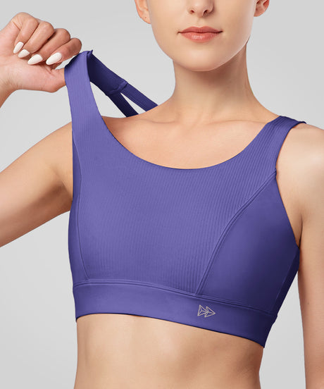 Shift Cross Thin Strap Ribbed Yoga Bra | Women's Light Support Sports Bra