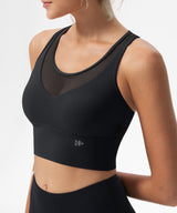 Reggiseno yoga imbottito lungo in rete con scollo a V profondo Echo | Reggiseno sportivo leggero da donna