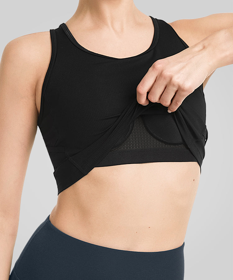 Nahtloser Yoga-BH mit Schnürung | Leicht stützender Sport-BH für Damen