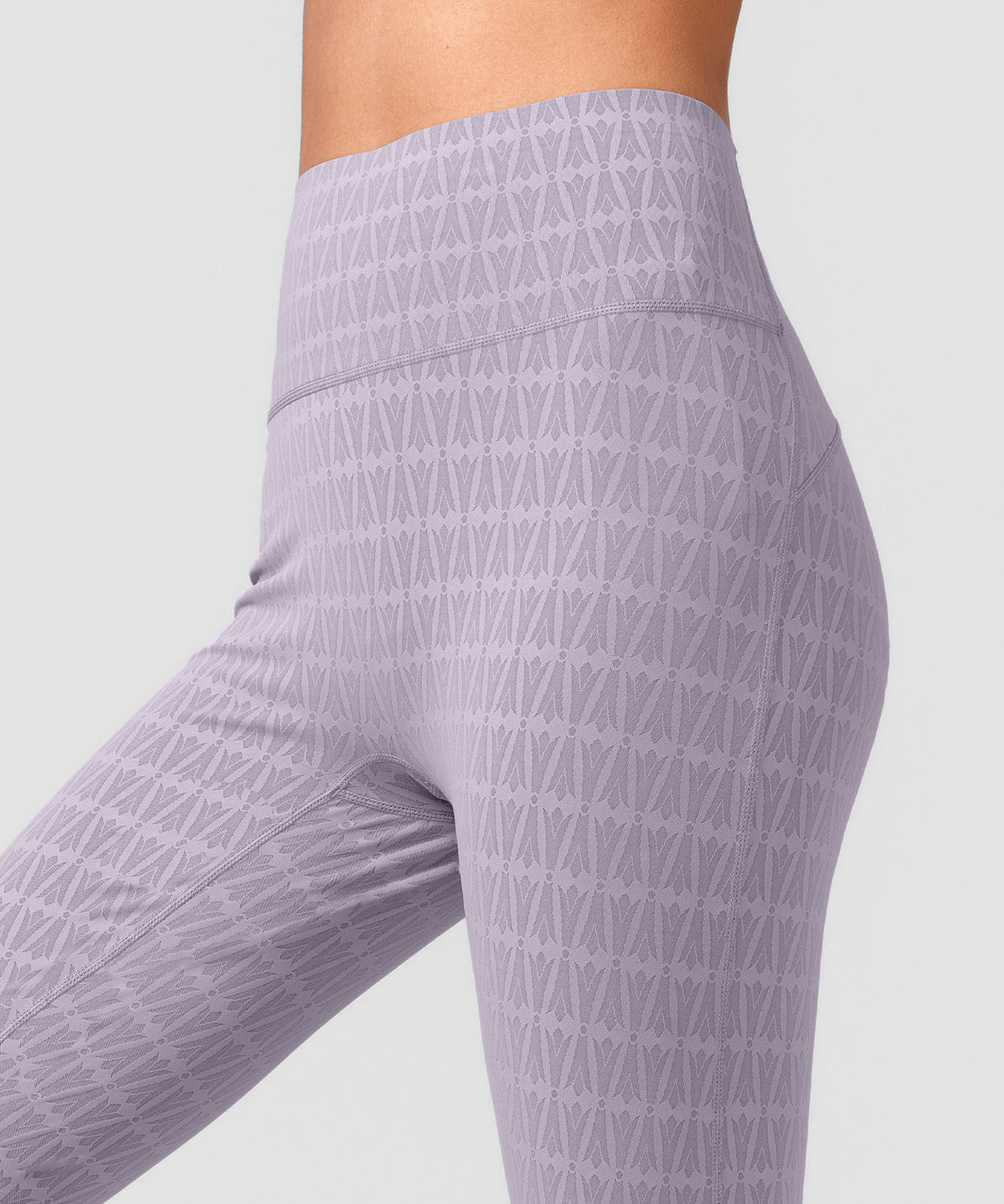 Power Jacquard Pattern No Front Seam High-Rise Running Leggings 25inches | Women's High Support Leggings