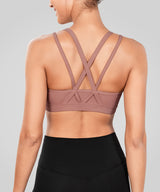 Echo Long Double Cross Straps Padded Yoga Bra | Women's Light Support Sports Bra