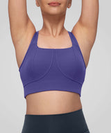 Sujetador de yoga Sculpt Sleek con costuras contorneadas bajo el busto | Sujetador deportivo de sujeción ligera para mujer