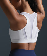 Sujetador para correr acolchado de malla con cremallera Enfold | Sujetador deportivo de alta sujeción para mujer