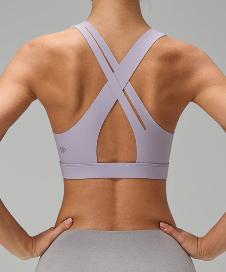 Anywhere Crisscross avtagbara vadderade yoga-bh med v-ringning | Sport-bh med lätt stöd för kvinnor