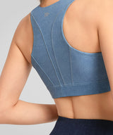 Anywhere Fashion Lauf-BH aus Denim-Imitat | Sport-BH mit starkem Halt für Damen