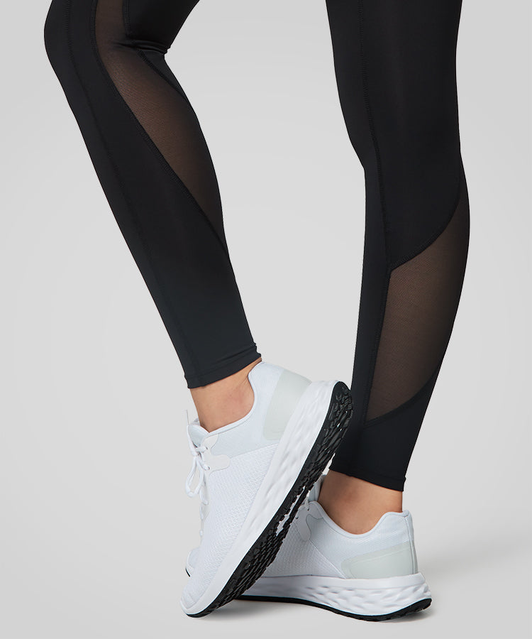 Power High Waist Mesh-Taschen Laufleggings 26" | Damen-Leggings mit starkem Halt