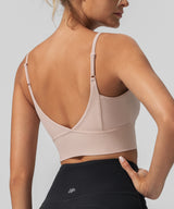 Reggiseno yoga imbottito a coste con scollo a V Echo | Reggiseno sportivo leggero da donna