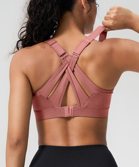 Power Adjustable Crisscross Padded Running Bra | Women's High Support Sports Bra