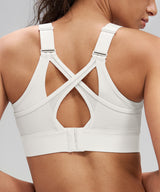 Power V-Neck Adjustable Cross Back Padded Running Bra | Women's High Support Sports Bra