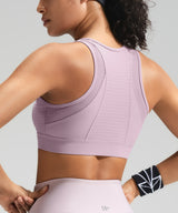 Power Front-Zip Mesh Racerback Löpar-BH | Sport-BH med högt stöd för kvinnor